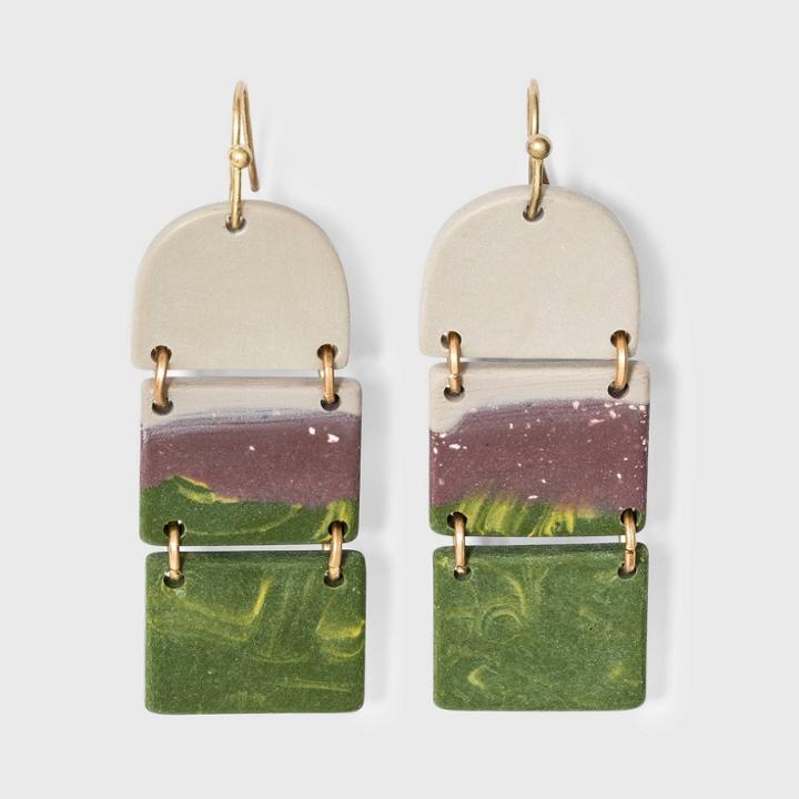 Patterned Bar Tiered Drop Earrings - Universal Thread