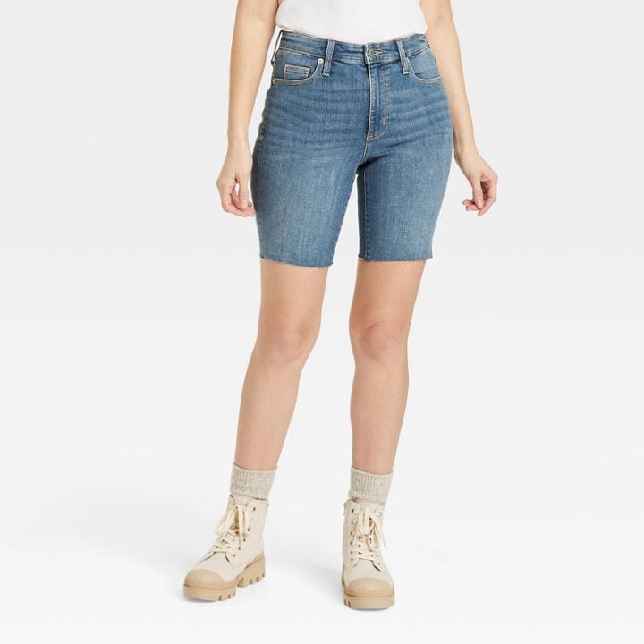 Women's High-rise Bermuda Jean Shorts - Universal Thread Medium Wash 00,