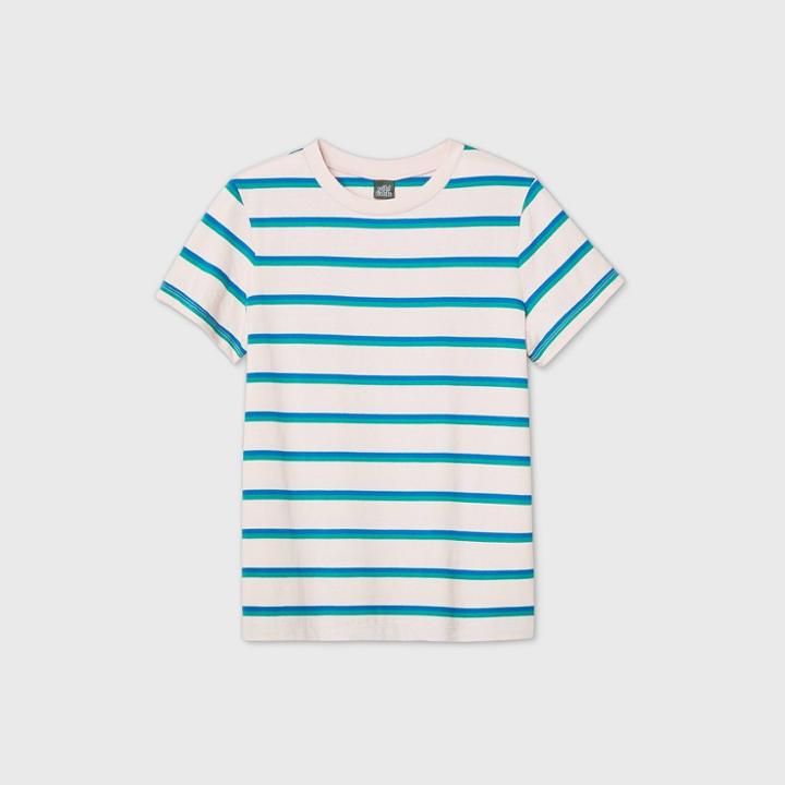 Women's Striped Short Sleeve T-shirt - Wild Fable Blue/pink