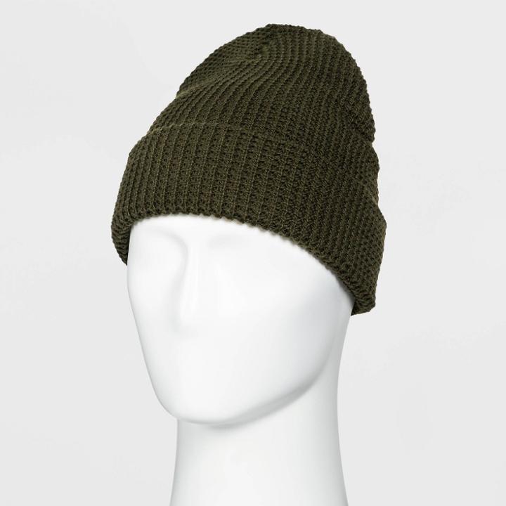 Men's Waffle Knit Beanie - Goodfellow & Co Green