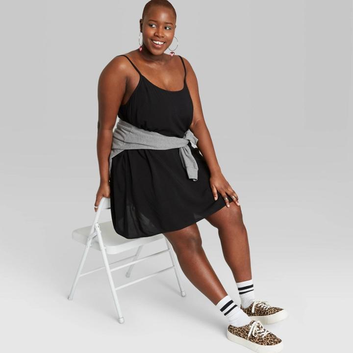 Women's Plus Size Sleeveless Scoop Neck Swing Dress - Wild Fable Black 1x, Women's,