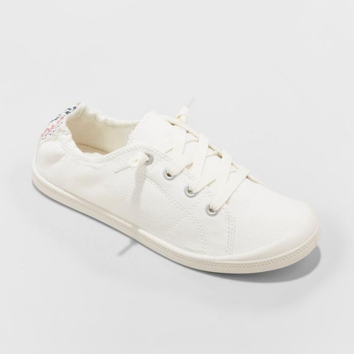 Women's Mad Love Lennie Wide Width Lace-up Canvas Sneakers - White 9w,