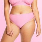 Women's Plus Size Textured Bikini Bottom - Stoney Clover Lane X Target Pink