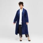 Women's Plus Size Velvet Overcoat - Who What Wear Navy