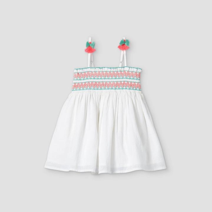 Toddler Girls' Smocked Tank Top - Cat & Jack White