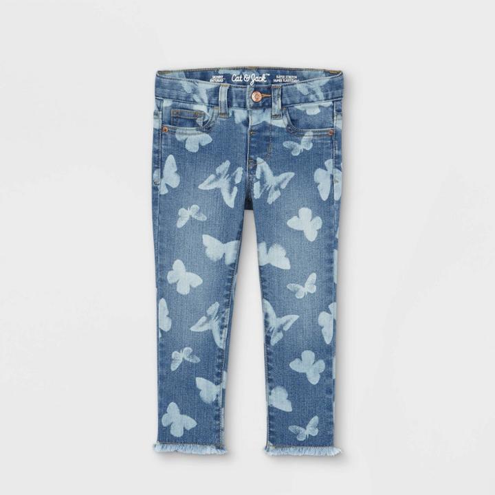 Toddler Girls' Butterfly Print Jeans - Cat & Jack Blue