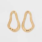 Hammered Metal Open Gold Hoop Earrings - A New Day Gold