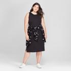 Women's Plus Size Sleeveless Knit Maxi Dress - A New Day Black 3x,
