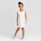Toddler Girls' Iridescent Woven Dress - Cat & Jack White 12m, Toddler Girl's