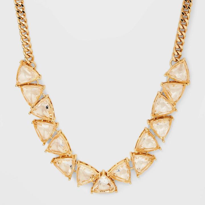 Crystal Trillion Stone Collar Chain Necklace - A New Day