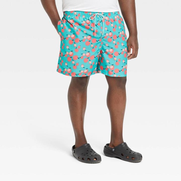 Men's Big & Tall Grapefruit Mist Swim Trunk - Goodfellow & Co Orange