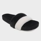 Women's Frances Terry Cloth Pool Slide Sandals - Who What Wear Black