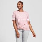 Women's Plus Size Short Sleeve Sunshine State Of Mind Baseball Graphic T-shirt - Grayson Threads (juniors') Blush