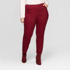Women's Plus Size Pull On Skinny Chino Pants - Ava & Viv Burgundy (red)