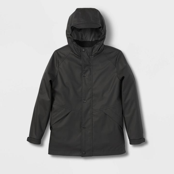 Kids' Solid 3-in-1 Rain Jacket - Cat & Jack Black