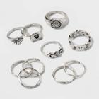 Stacking Sun Moon And Star Icons Ring Set 10pc - Wild Fable