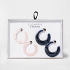 Sugarfix By Baublebar Resin Hoop Earring Gift Set - Blue/pink/iridscent, Women's, Pink Blue