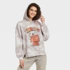 Women's Snoopy Dog House Hooded Graphic Sweatshirt - Gray Tie-dye