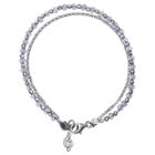 Distributed By Target Women's Sterling Silver Bracelet With Treble Clef Accent And Crystals -silver/purple (7.5), Silver/amethyst