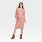 Long Sleeve Sweater Maternity Dress - Isabel Maternity By Ingrid & Isabel Brown