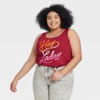Nearly There Pride Gender Inclusive Adult Extended Size 'hey Ladies' Tank Top - Burgundy