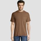 Hanes Men's Short Sleeve Workwear Crew Neck T-shirt - Brown
