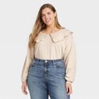 Women's Plus Size Cropped Fashion Sweatshirt - Universal Thread Brown