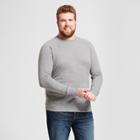 Men's Big & Tall Standard Fit French Terry Pullover Crew Sweatshirt - Goodfellow & Co Light Gray