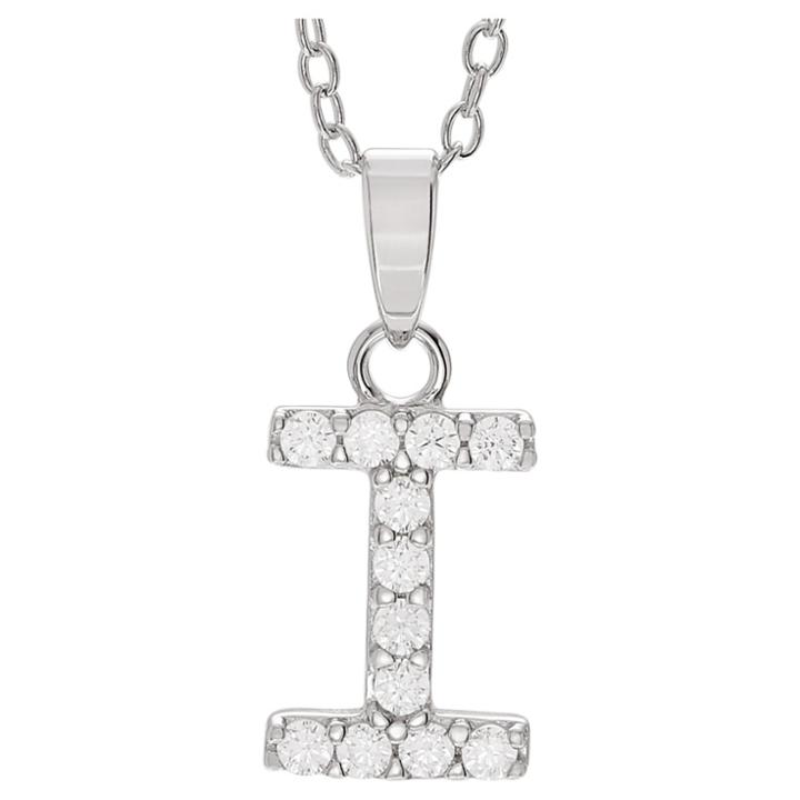 Journee Collection 1/5 Ct. T.w. Round-cut Cz Initial Pave Set Pendant Necklace In Sterling Silver - Silver, I (18), Girl's, Size: Small, Silver