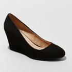 Women's Dot Wide Width Round Toe Wedge Pumps - A New Day Black