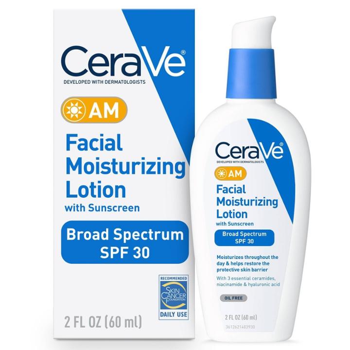 Cerave Face Moisturizer With Sunscreen, Am Facial Moisturizing Lotion With Spf 30 For Normal To Dry