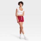 Women's Fold-over Fleece Lounge Shorts - Colsie Barn Red