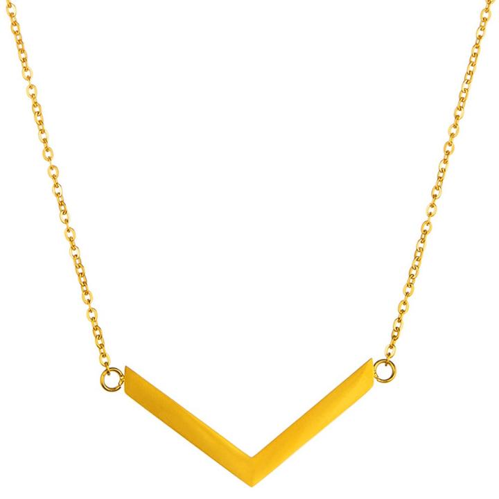 Elya Chevron Chain Necklace - Gold