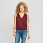 Women's Wrap Front Tank - Universal Thread Burgundy (red)
