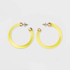 Sugarfix By Baublebar Gold Embellishments Clear Acrylic Hoop Earrings - Yellow, Girl's