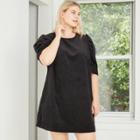 Women's Plus Size Short Puff Sleeve Cord Dress - Who What Wear Black