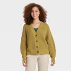 Women's Button-front Cardigan - A New Day Green