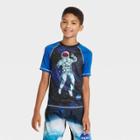 Boys' Nasa Short Sleeve Rash Guard Swimsuit Top - Royal Blue