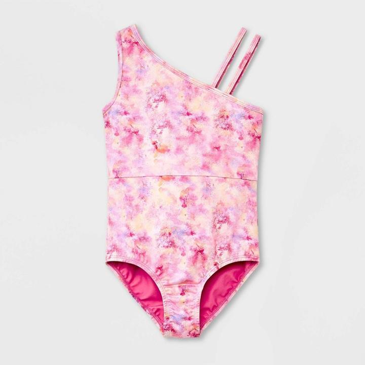Girls' Floral Spray Sleeveless Leotard - Cat & Jack Pink