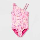 Girls' Floral Spray Sleeveless Leotard - Cat & Jack Pink