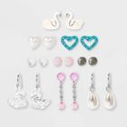 Girls' 9pk Swan Earring Set - Cat & Jack , Girl's,