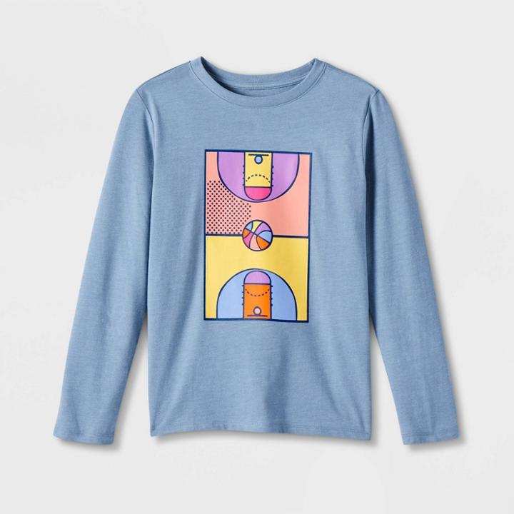Boys' Vintage Basketball Long Sleeve Graphic T-shirt - Cat & Jack Blue