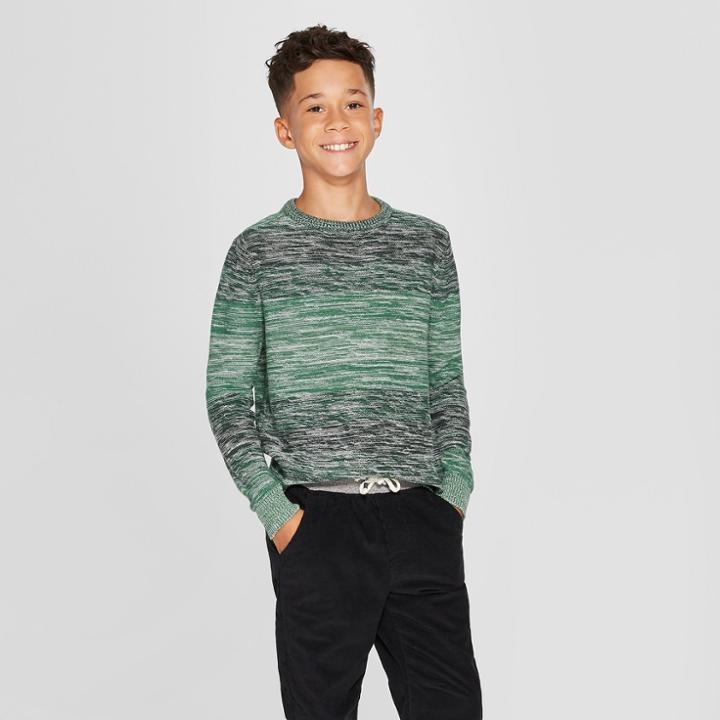 Boys' Long Sleeve Pullover Sweater - Cat & Jack Green