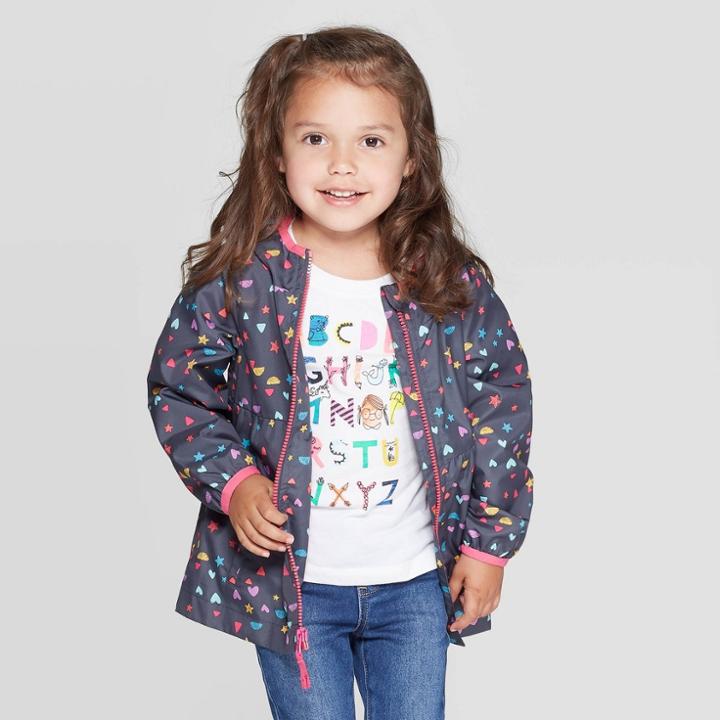 Toddler Girls' Windbreaker - Cat & Jack Charcoal