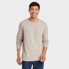 Men's Regular Fit Crewneck Long Sleeve T-shirt - Goodfellow & Co Tan