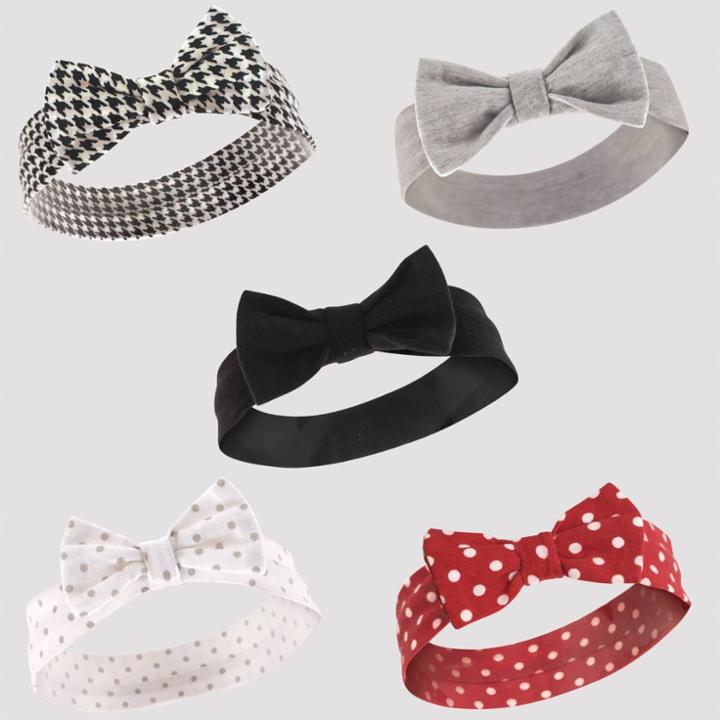 Touched By Nature Hudson Baby 5pk Houndstooth & Polka Dots Headbands