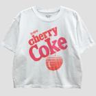 Mighty Fine Women's Coca-cola Short Sleeve Cherry Coke Cropped Graphic T-shirt (juniors') White