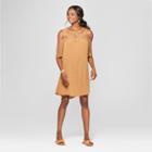 Women's Cold Shoulder Lace Sleeve Sundress - Xhilaration Yellow