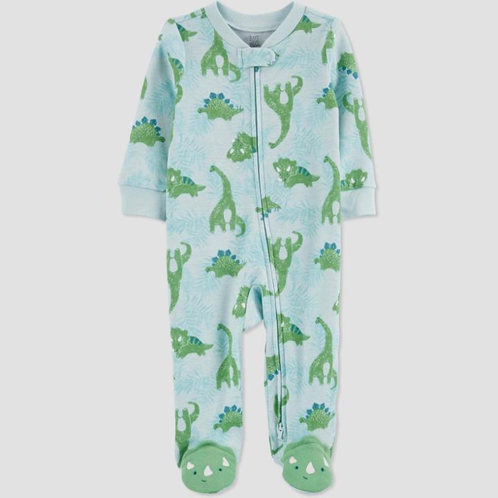 Baby Boys' Dino Footed Pajama - Just One You Made By Carter's Blue/green Newborn