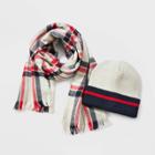 Men's Holiday Beach Combo Knitted Hat And Scarf Set - Goodfellow & Co White